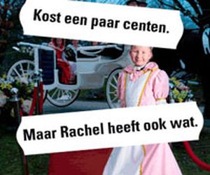 Kost een paar centen. Maar Rachel heeft ook wat.