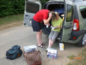 rustpauze tijdens de rit naar het zuiden